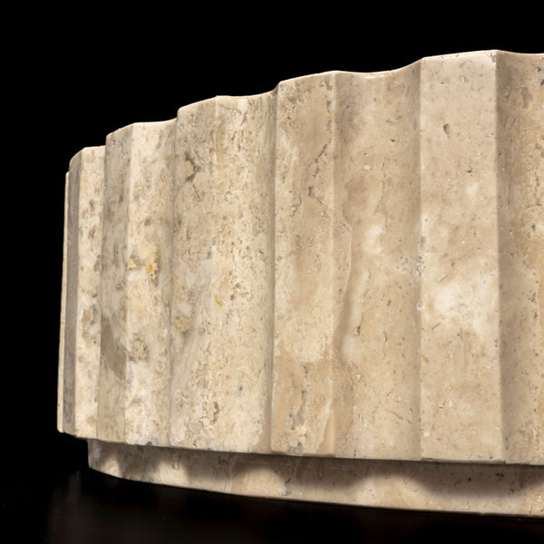 LAVABO TRAVERTINO in marmo naturale 45,5x32,5x13cm - CIPÍ lavandino da appoggio con venature artistiche uniche