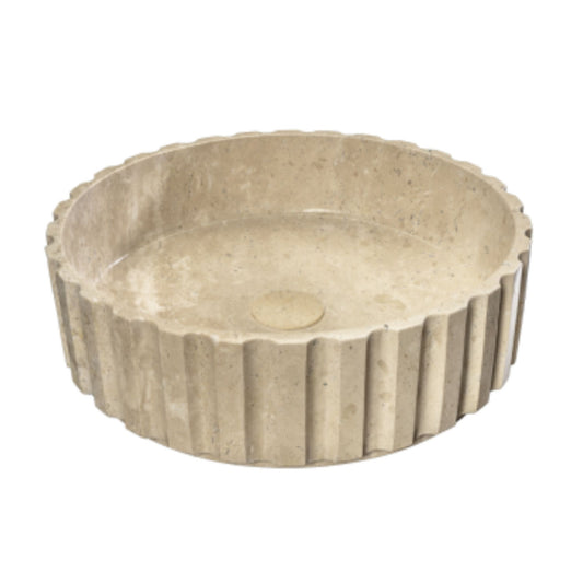LAVABO TRAVERTINO in marmo naturale 45,5x32,5x13cm - CIPÍ lavandino da appoggio con venature artistiche uniche