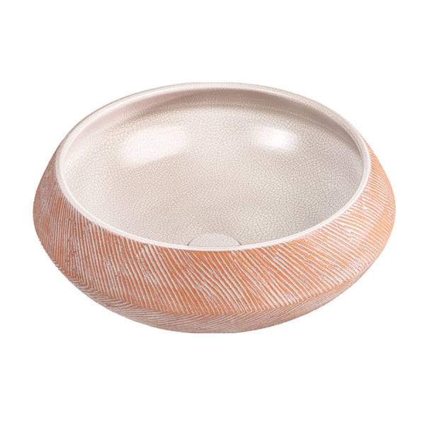 LAVABO TUAREG in argilla decorata a mano - CIPÍ design etnico Made in Italy, fascino artigianale e senza tempo