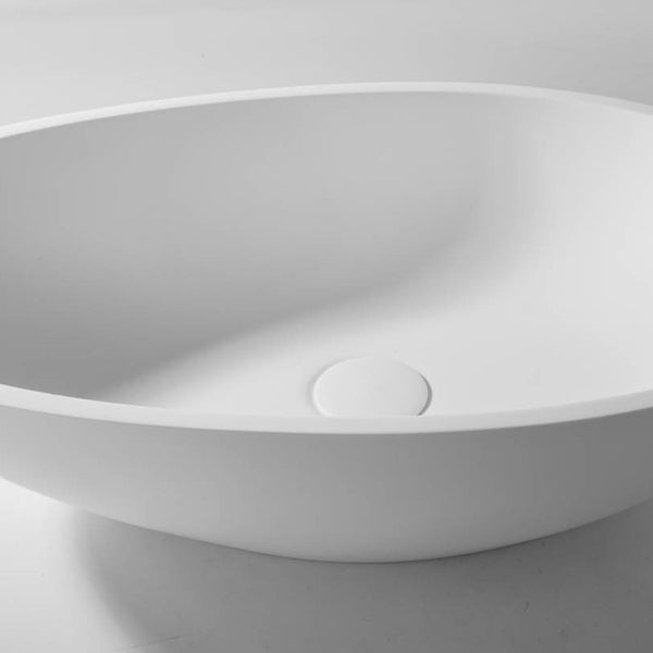 LAVABO UOVO lavantino Istone Solid Surface HQ - CIPÍ bianco opaco 60x35cm design moderno per bagno elegante