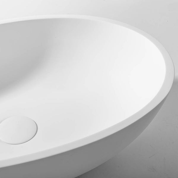 LAVABO UOVO lavantino Istone Solid Surface HQ - CIPÍ bianco opaco 60x35cm design moderno per bagno elegante