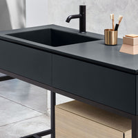 # LAVABO con MOBILE e CASSETTIERA MILANO - CIELO lavandino per bagno caratterizzato da linee essenziali e pulite