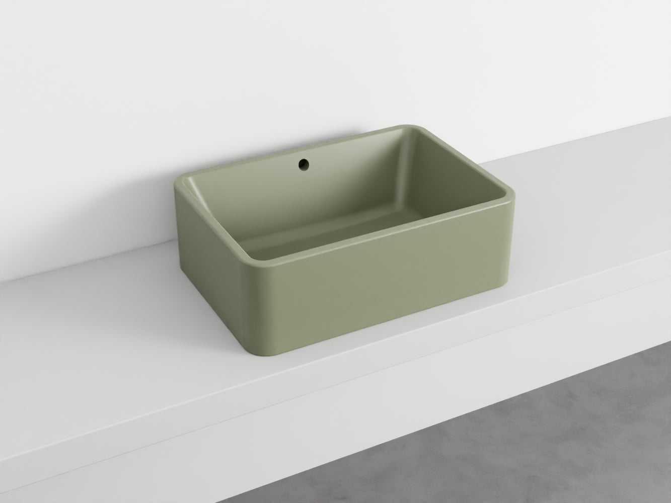 # LAVABO RETTANGOLARE da APPOGGIO 60x20H SHUI COMFORT - CIELO lavandino in ceramica per bagno