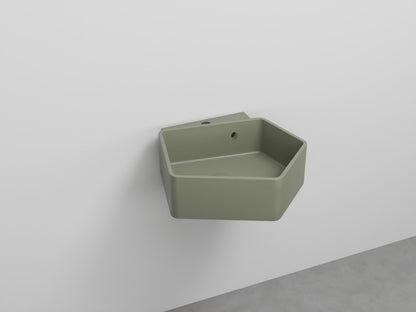 # LAVABO SOSPESO KANTO con TROPPOPIENO da 50cm - CIELO in ceramica compatto ed elegante per bagni moderni Made in Italy