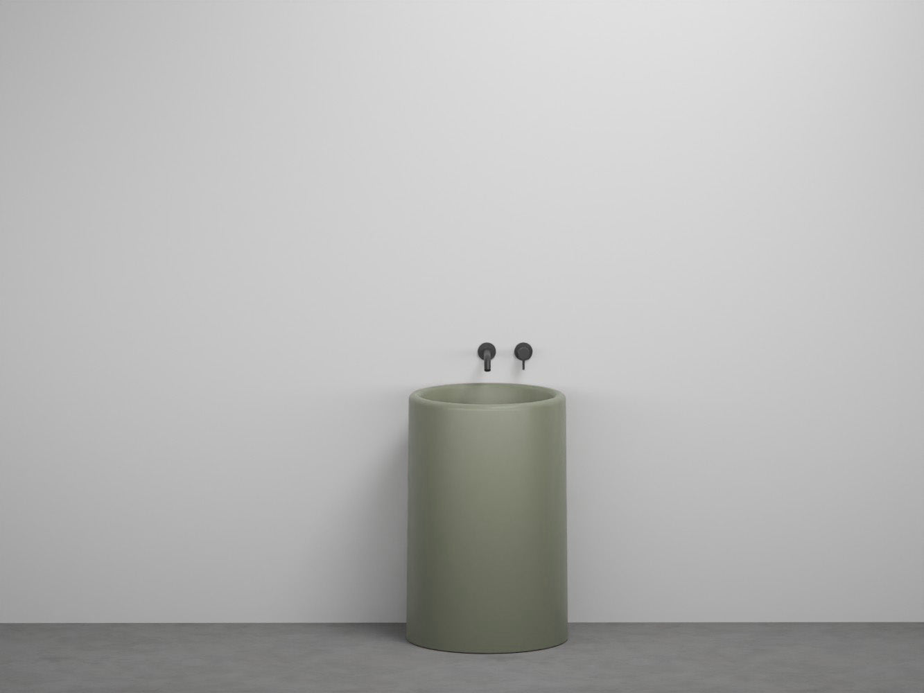 # LAVABO FREESTANDING TONDO da 53cm ITACA- CIELO eleganza minimale con scarico a parete