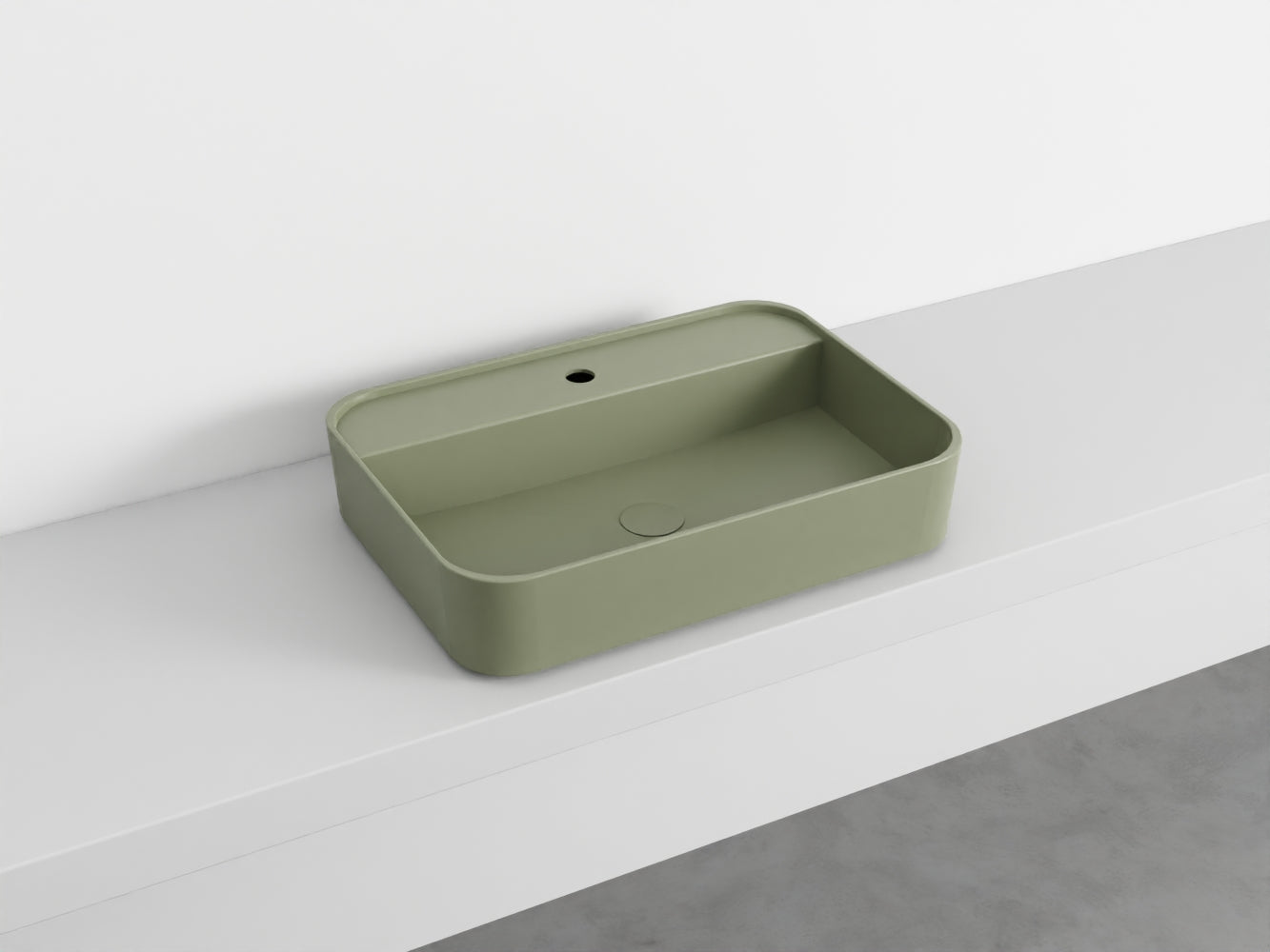 # LAVABO RETTANGOLARE da APPOGGIO MONOFORO SHUI COMFORT - CIELO lavandino sanitari in ceramica per bagno