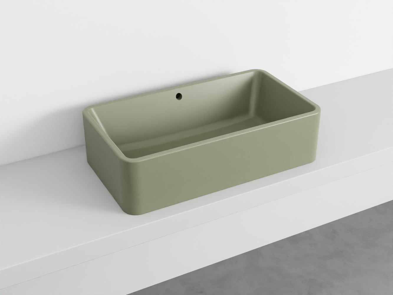 # LAVABO RETTANGOLARE da APPOGGIO 75x20H SHUI COMFORT - CIELO lavandino in ceramica per bagno