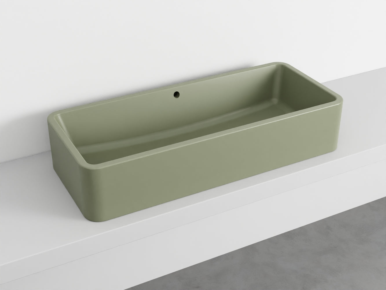 # LAVABO RETTANGOLARE da APPOGGIO 100x20H SHUI COMFORT - CIELO lavandino da appoggio in ceramica per bagno