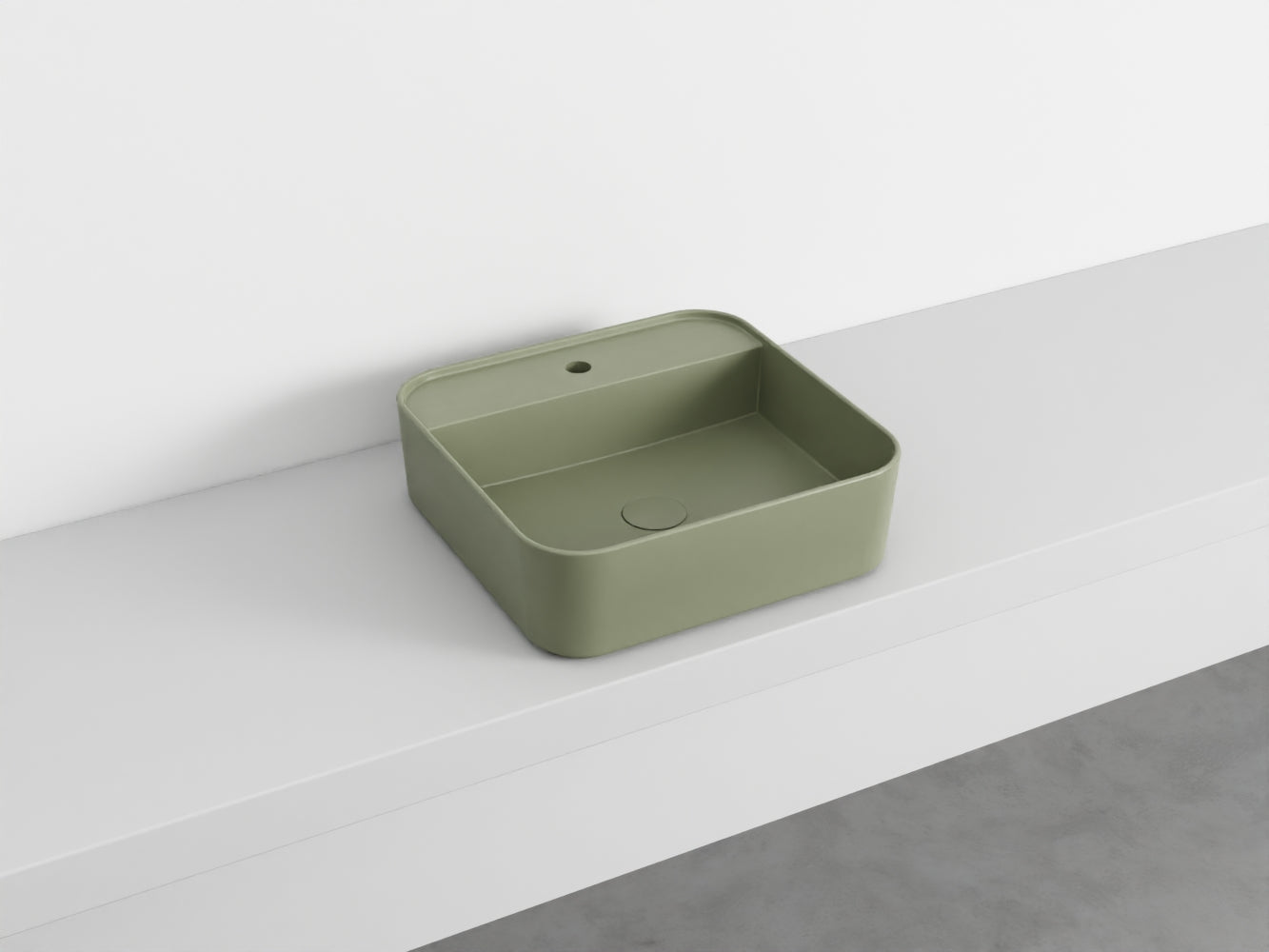 # LAVABO QUADRATO da APPOGGIO MONOFORO SHUI COMFORT- CIELO lavandino in ceramica per bagno