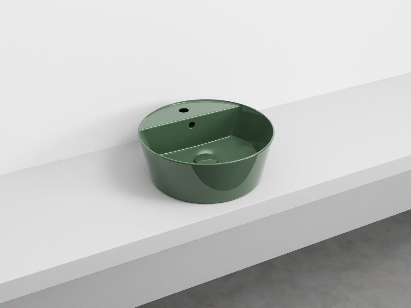 # LAVABO da appoggio HANDY - CIELO  in ceramica smaltata con foro rubinetto e design moderno