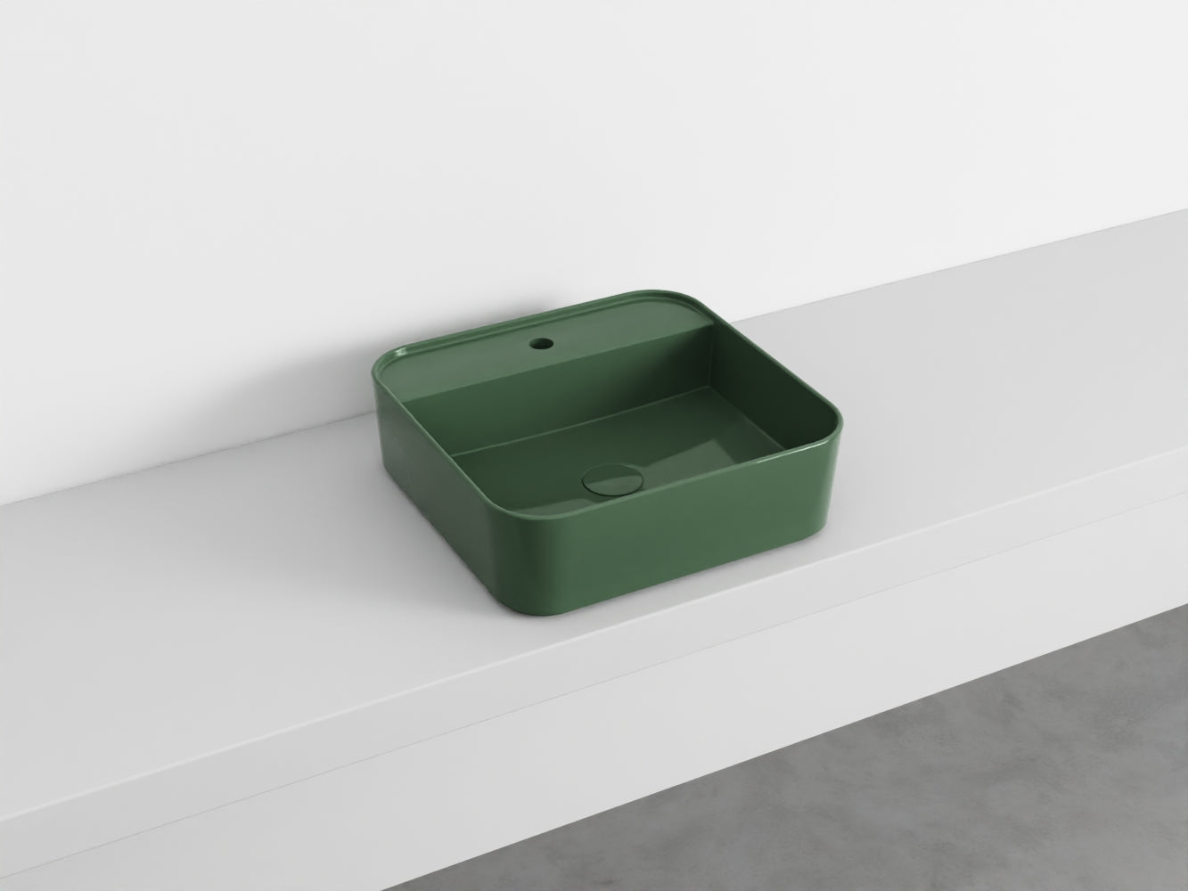 # LAVABO QUADRATO da APPOGGIO MONOFORO SHUI COMFORT- CIELO lavandino in ceramica per bagno