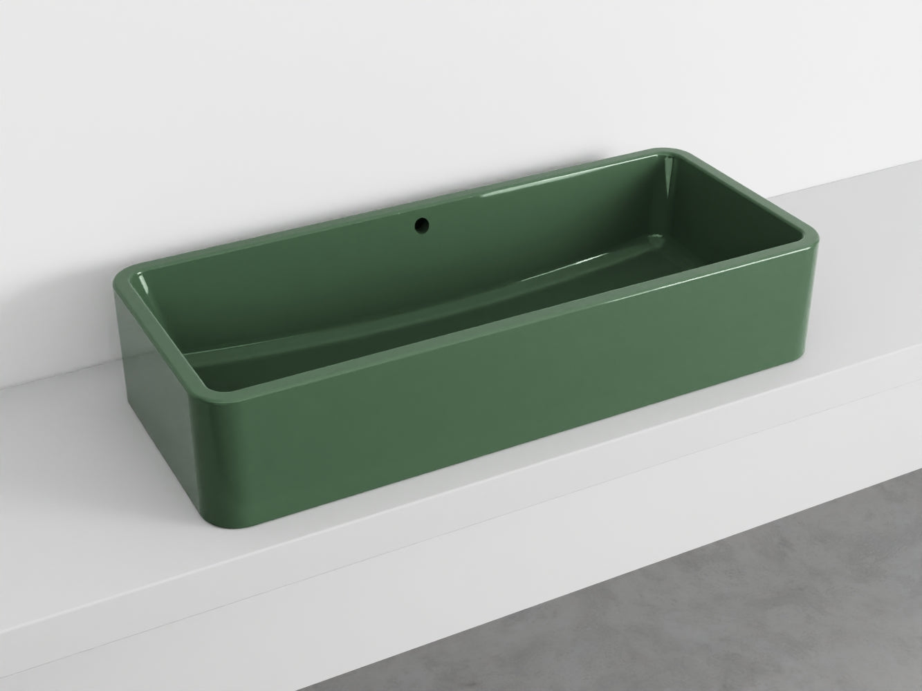# LAVABO RETTANGOLARE da APPOGGIO 100x20H SHUI COMFORT - CIELO lavandino da appoggio in ceramica per bagno