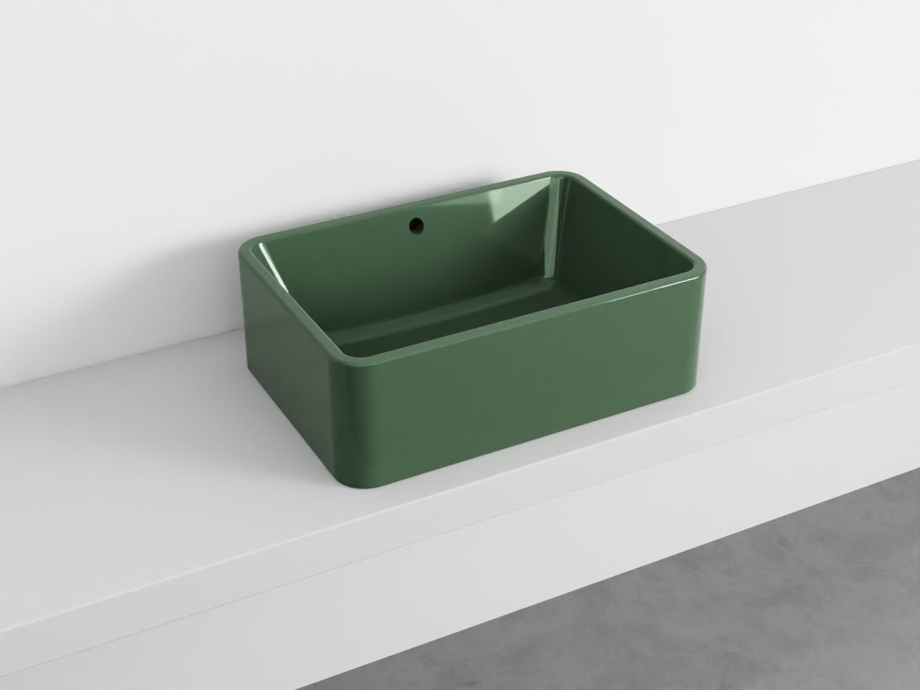# LAVABO RETTANGOLARE da APPOGGIO 60x20H SHUI COMFORT - CIELO lavandino in ceramica per bagno