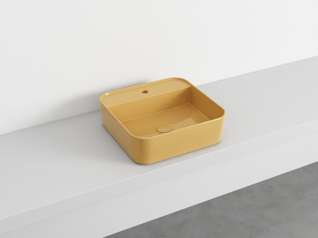 # LAVABO QUADRATO da APPOGGIO MONOFORO SHUI COMFORT- CIELO lavandino in ceramica per bagno