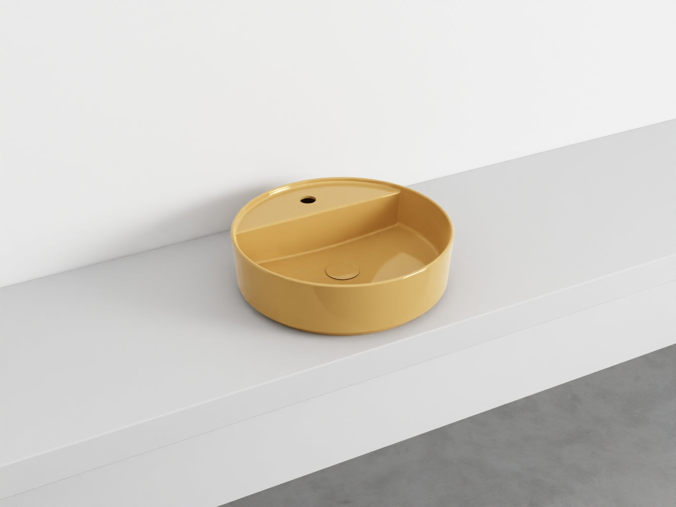 # LAVABO TONDO MONOFORO da APPOGGIO SHUI COMFORT - CIELO lavandino in ceramica per bagno