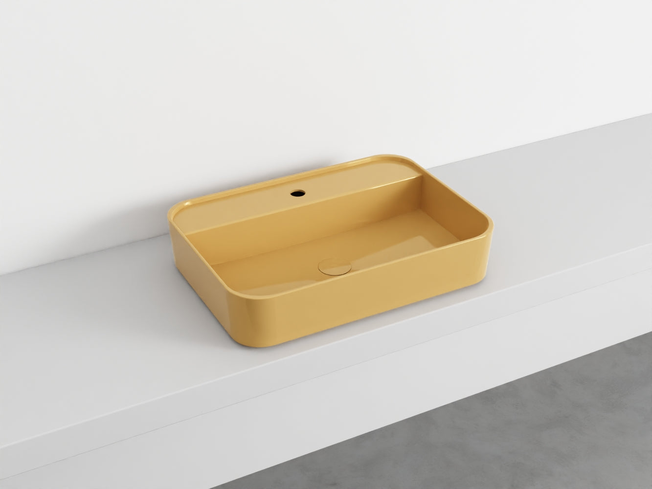 # LAVABO RETTANGOLARE da APPOGGIO MONOFORO SHUI COMFORT - CIELO lavandino sanitari in ceramica per bagno