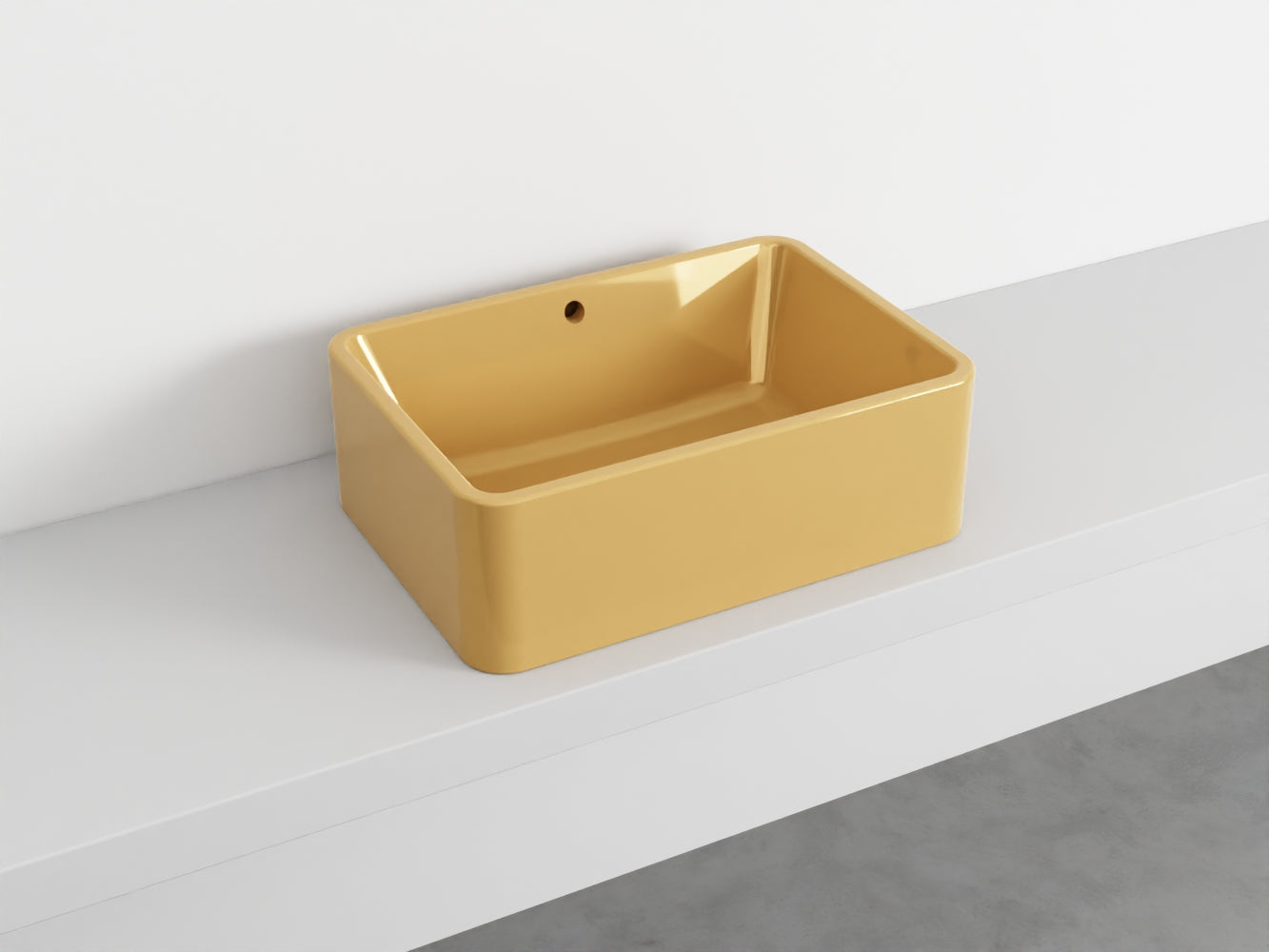 # LAVABO RETTANGOLARE da APPOGGIO 60x20H SHUI COMFORT - CIELO lavandino in ceramica per bagno
