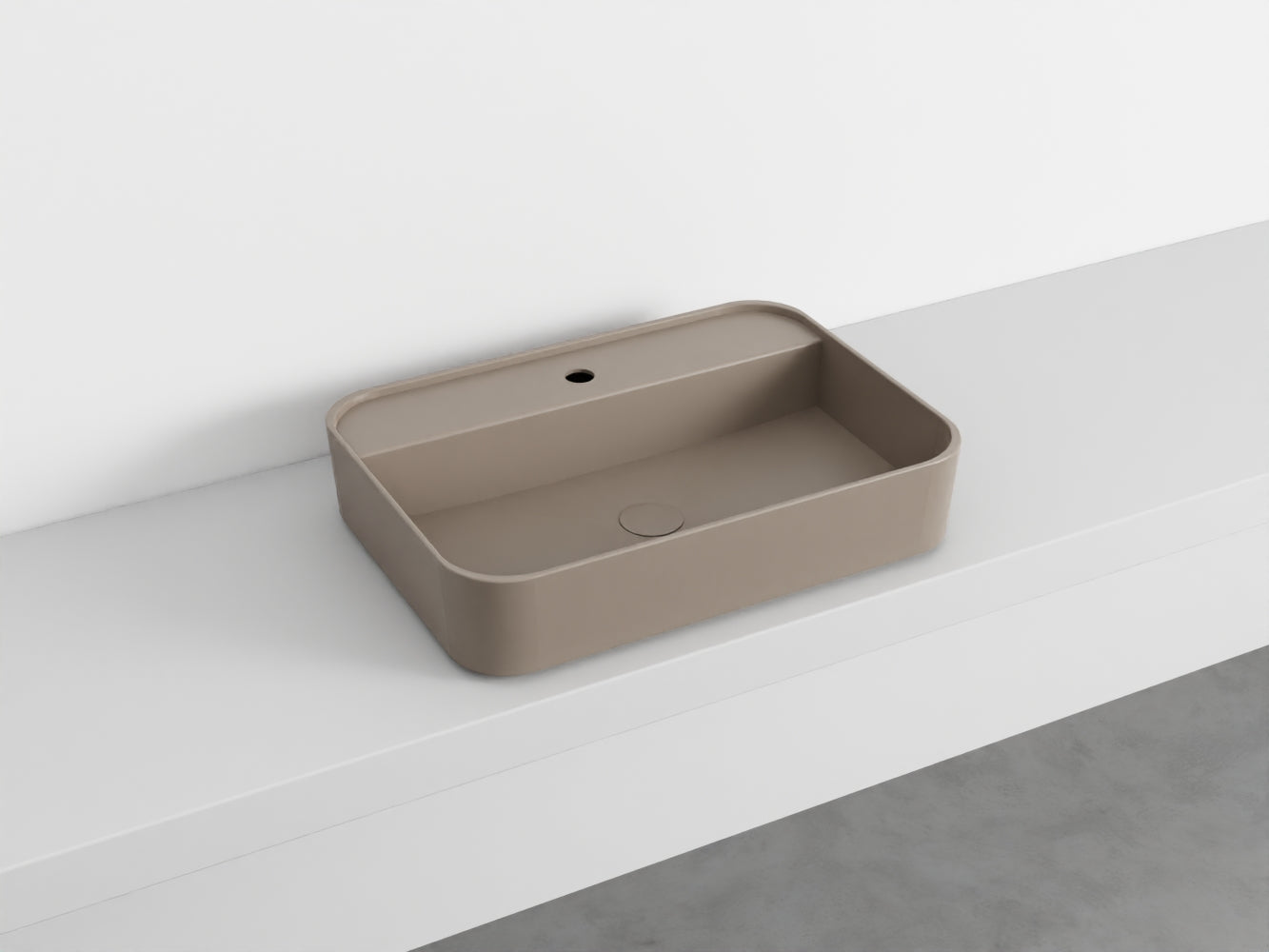 # LAVABO RETTANGOLARE da APPOGGIO MONOFORO SHUI COMFORT - CIELO lavandino sanitari in ceramica per bagno