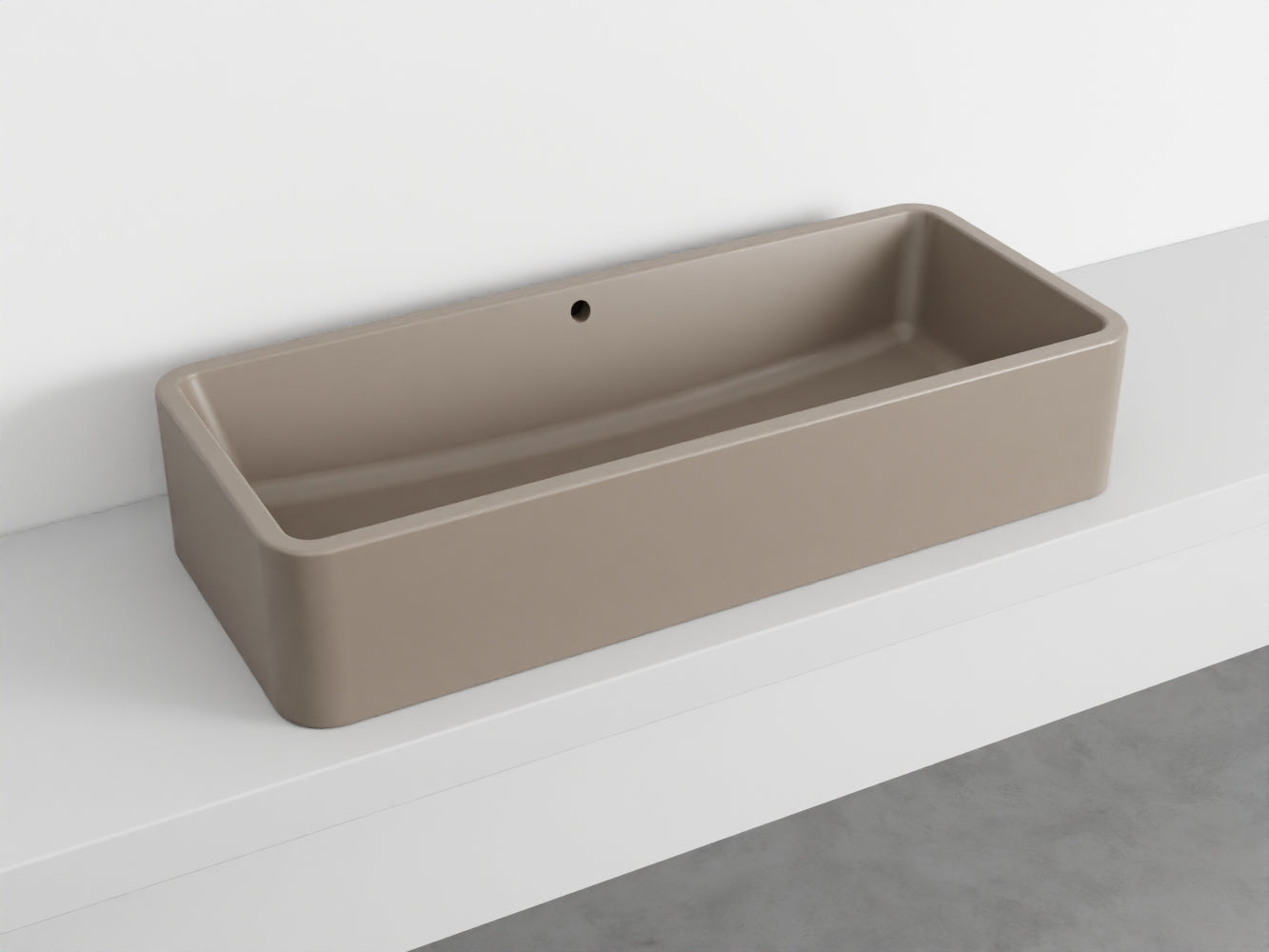 # LAVABO RETTANGOLARE da APPOGGIO 100x20H SHUI COMFORT - CIELO lavandino da appoggio in ceramica per bagno