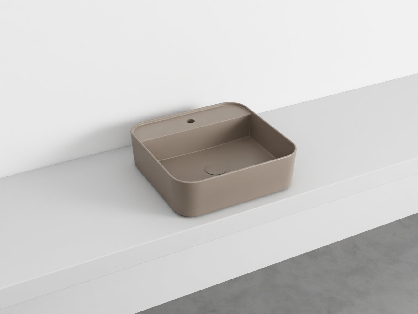 # LAVABO QUADRATO da APPOGGIO MONOFORO SHUI COMFORT- CIELO lavandino in ceramica per bagno