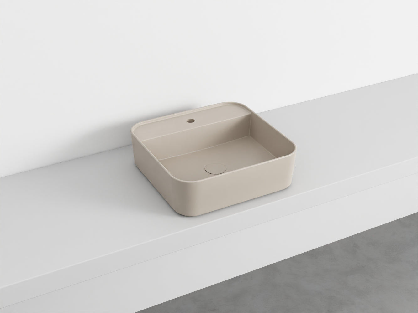 # LAVABO QUADRATO da APPOGGIO MONOFORO SHUI COMFORT- CIELO lavandino in ceramica per bagno