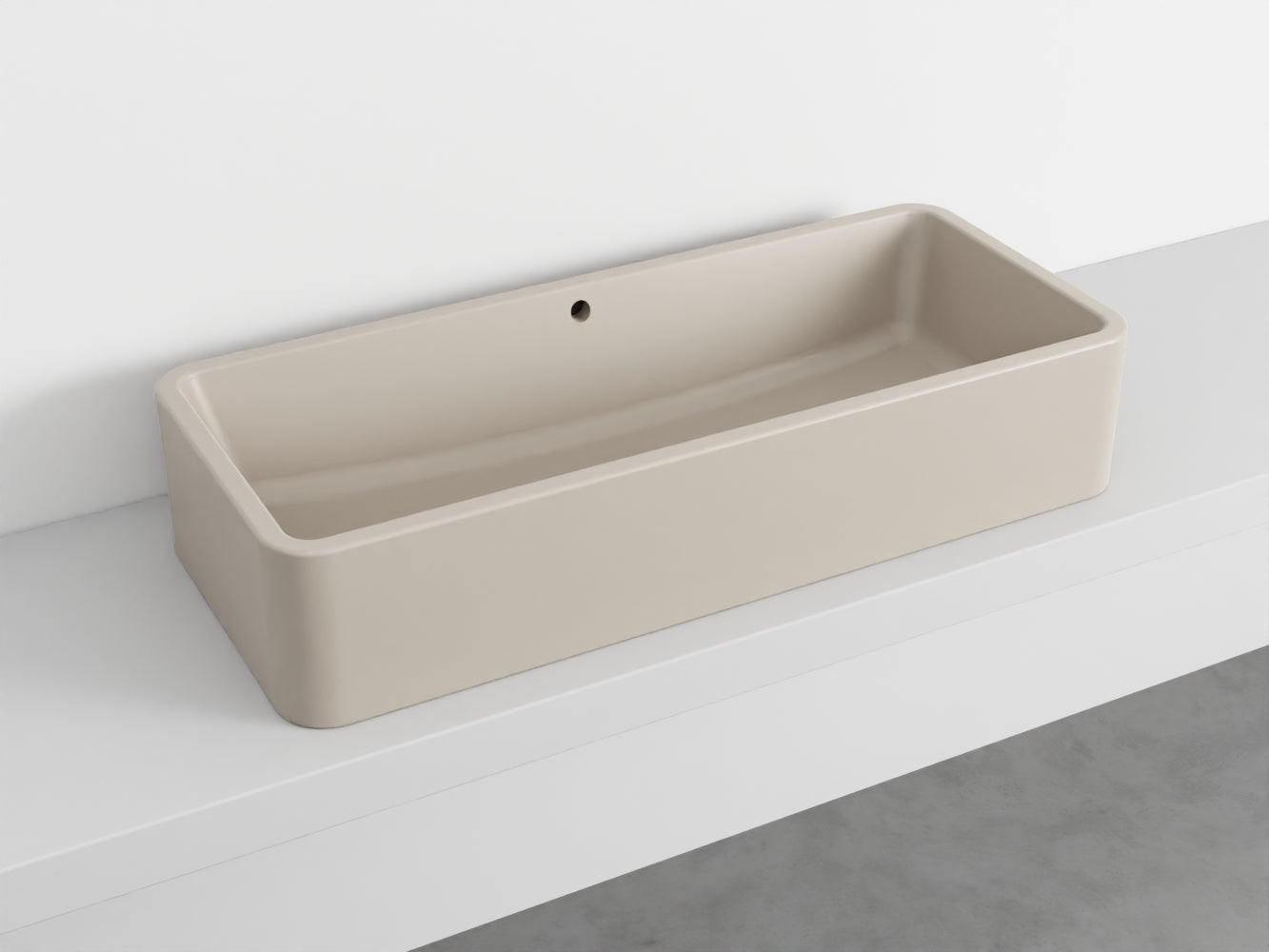# LAVABO RETTANGOLARE da APPOGGIO 100x20H SHUI COMFORT - CIELO lavandino da appoggio in ceramica per bagno