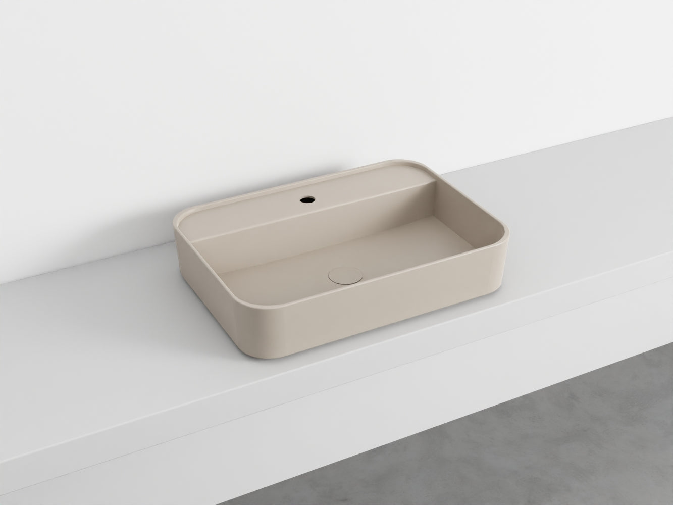 # LAVABO RETTANGOLARE da APPOGGIO MONOFORO SHUI COMFORT - CIELO lavandino sanitari in ceramica per bagno
