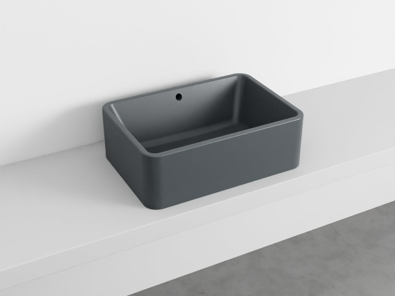 # LAVABO RETTANGOLARE da APPOGGIO 60x20H SHUI COMFORT - CIELO lavandino in ceramica per bagno