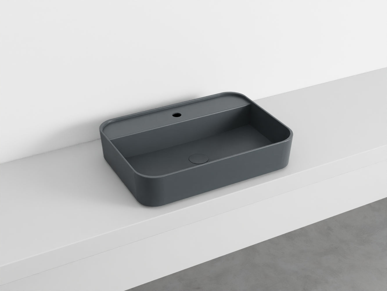 # LAVABO RETTANGOLARE da APPOGGIO MONOFORO SHUI COMFORT - CIELO lavandino sanitari in ceramica per bagno