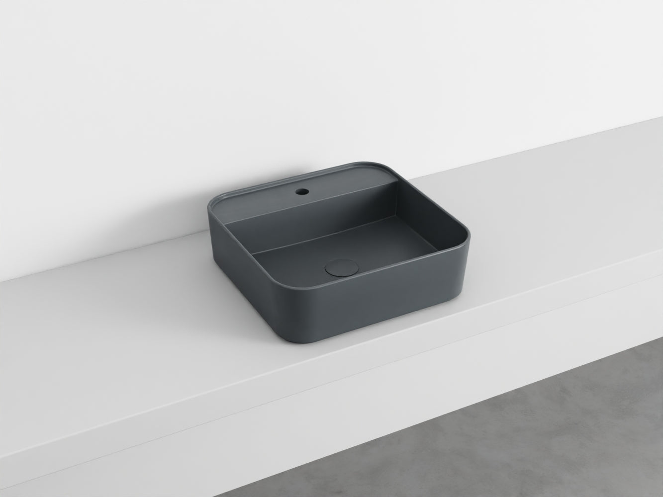 # LAVABO QUADRATO da APPOGGIO MONOFORO SHUI COMFORT- CIELO lavandino in ceramica per bagno
