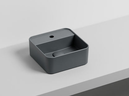 # LAVABO LES PETITES QUADRATO MONOFORO 28 - CIELO lavandino bagno da appoggio compatto