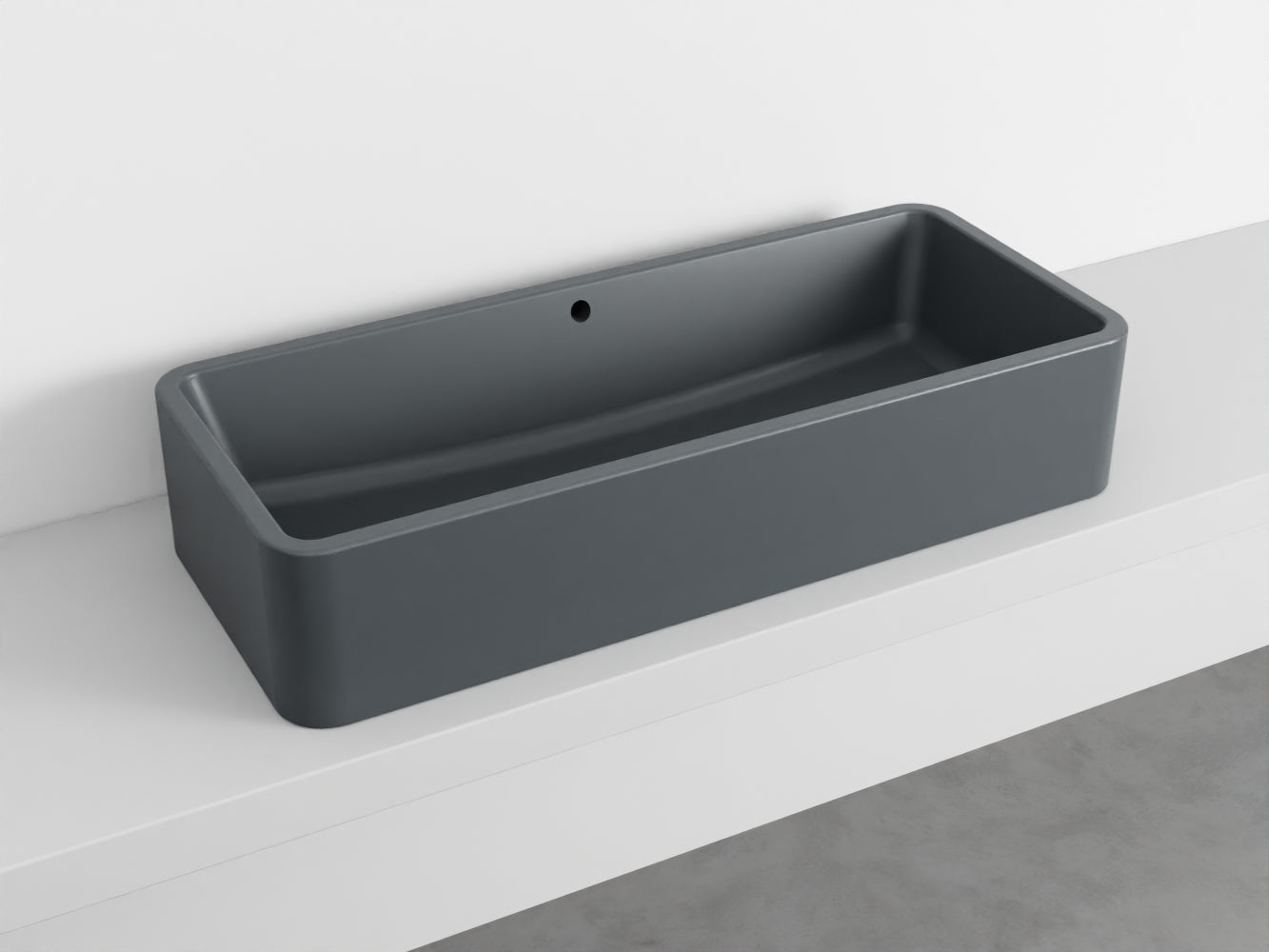 # LAVABO RETTANGOLARE da APPOGGIO 100x20H SHUI COMFORT - CIELO lavandino da appoggio in ceramica per bagno