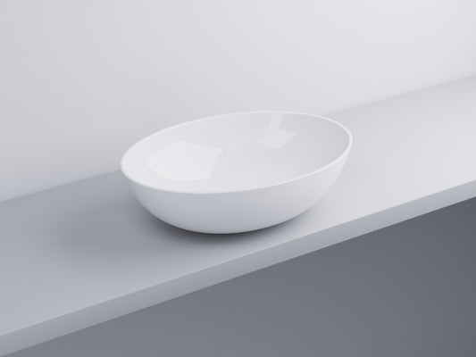 # BACINELLA DA APPOGGIO ECO da 58cm - CIELO proposta moderna e compatta per ambienti bagno dinamici e raffinati