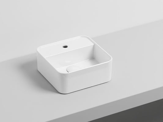 # LAVABO LES PETITES QUADRATO MONOFORO 28 - CIELO lavandino bagno da appoggio compatto