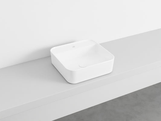 # LAVABO QUADRATO da APPOGGIO MONOFORO SHUI COMFORT- CIELO lavandino in ceramica per bagno