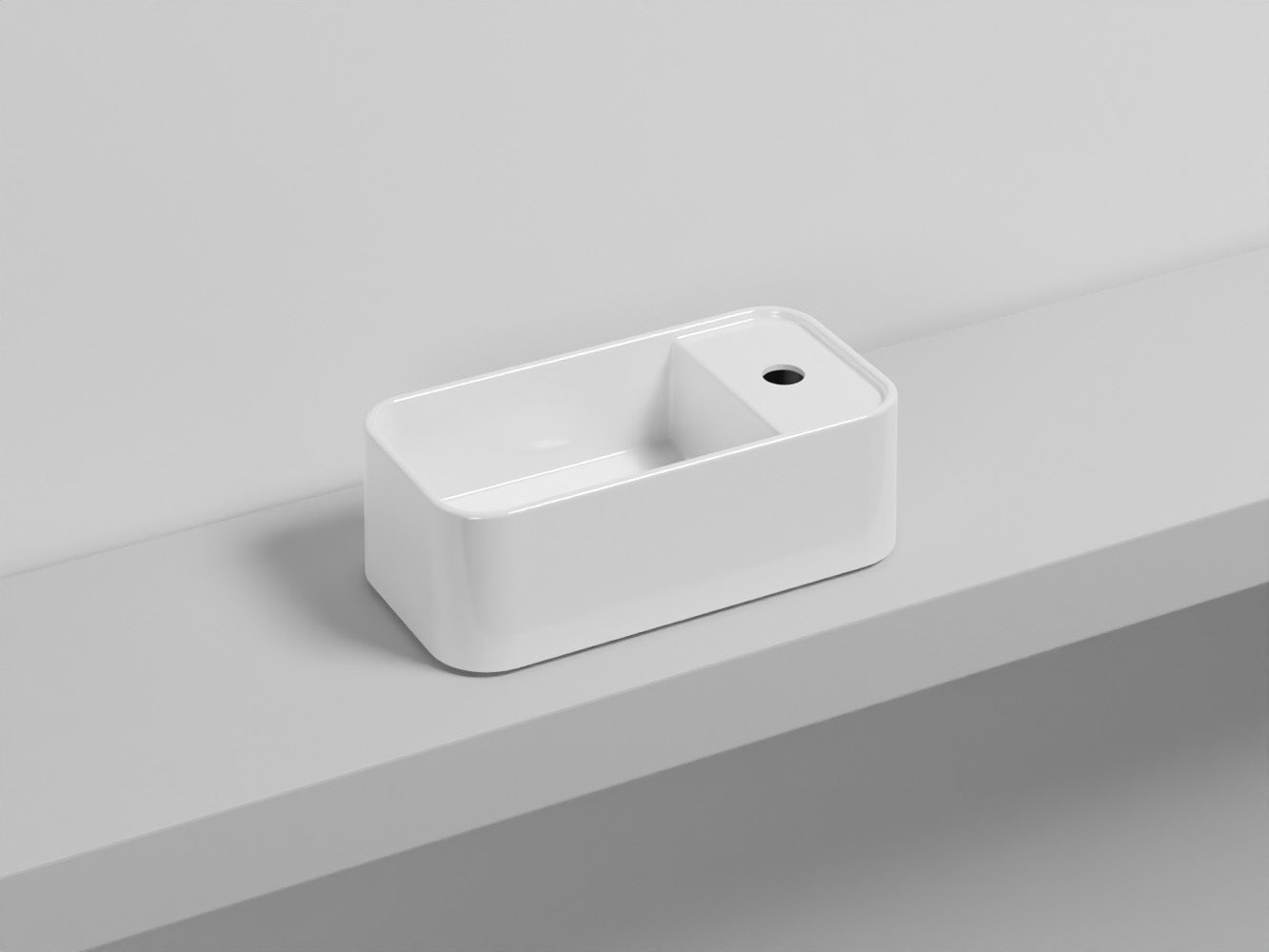 # LES PETITES RETTANGOLARE MONOFORO - CIELO lavandino compatto per bagno stretto