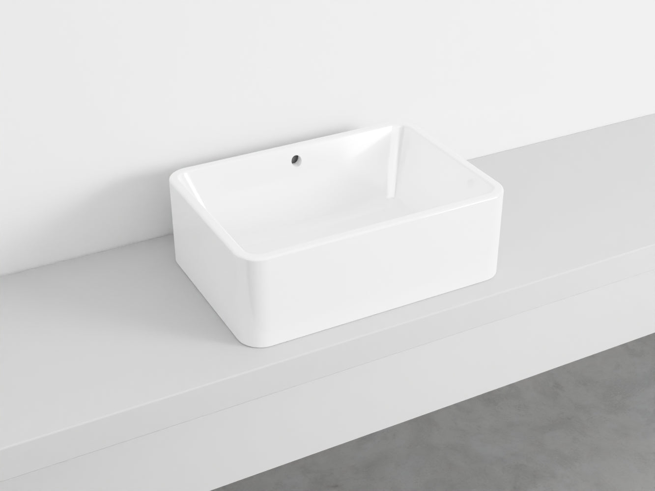 # LAVABO RETTANGOLARE da APPOGGIO 60x20H SHUI COMFORT - CIELO lavandino in ceramica per bagno