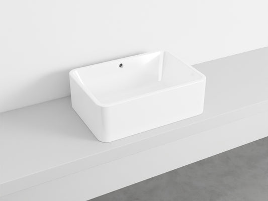 # LAVABO RETTANGOLARE da APPOGGIO 60x20H SHUI COMFORT - CIELO lavandino in ceramica per bagno