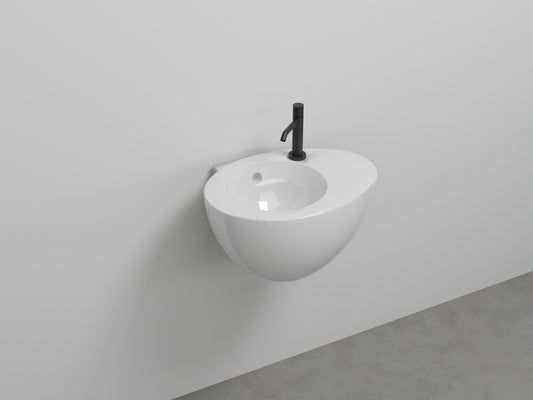 # LAVABO SOSPESO CON TROPPOPIENO LE GIARE 56Cm - CIELO sanitari per bagno in ceramica di alta qualità Made in Italy