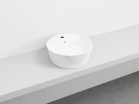 # LAVABO da appoggio HANDY - CIELO  in ceramica smaltata con foro rubinetto e design moderno