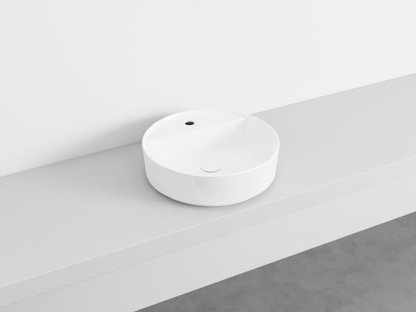 # LAVABO TONDO MONOFORO da APPOGGIO SHUI COMFORT - CIELO lavandino in ceramica per bagno