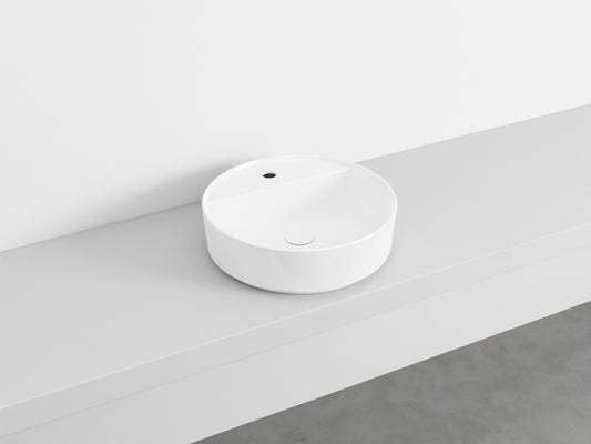 # LAVABO TONDO MONOFORO da APPOGGIO SHUI COMFORT - CIELO lavandino in ceramica per bagno
