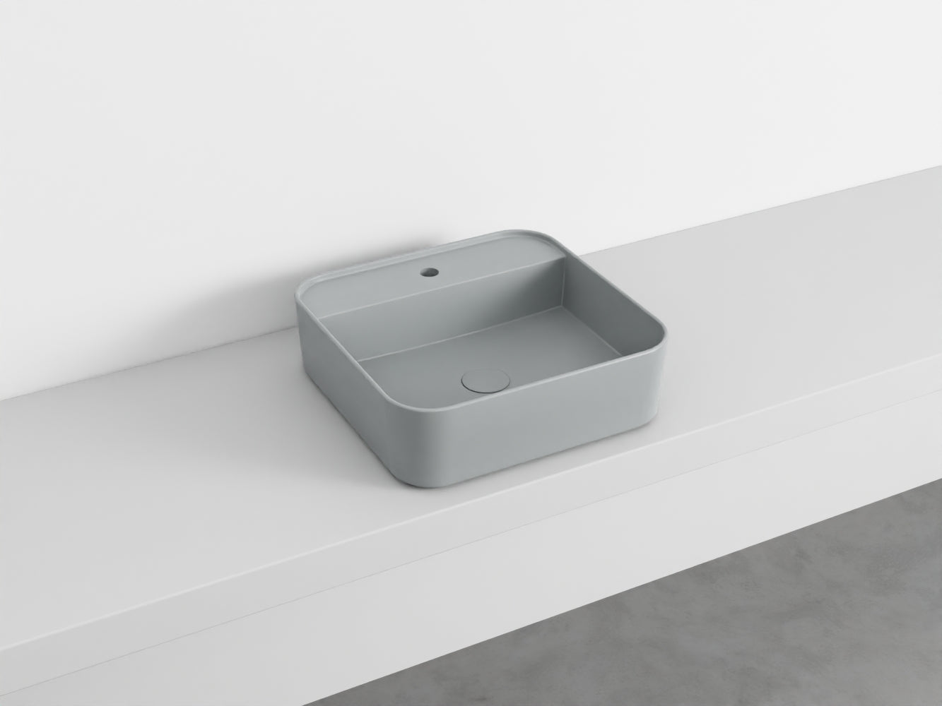 # LAVABO QUADRATO da APPOGGIO MONOFORO SHUI COMFORT- CIELO lavandino in ceramica per bagno
