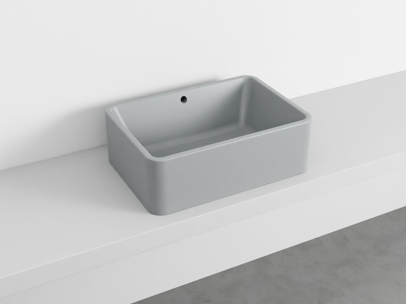 # LAVABO RETTANGOLARE da APPOGGIO 60x20H SHUI COMFORT - CIELO lavandino in ceramica per bagno