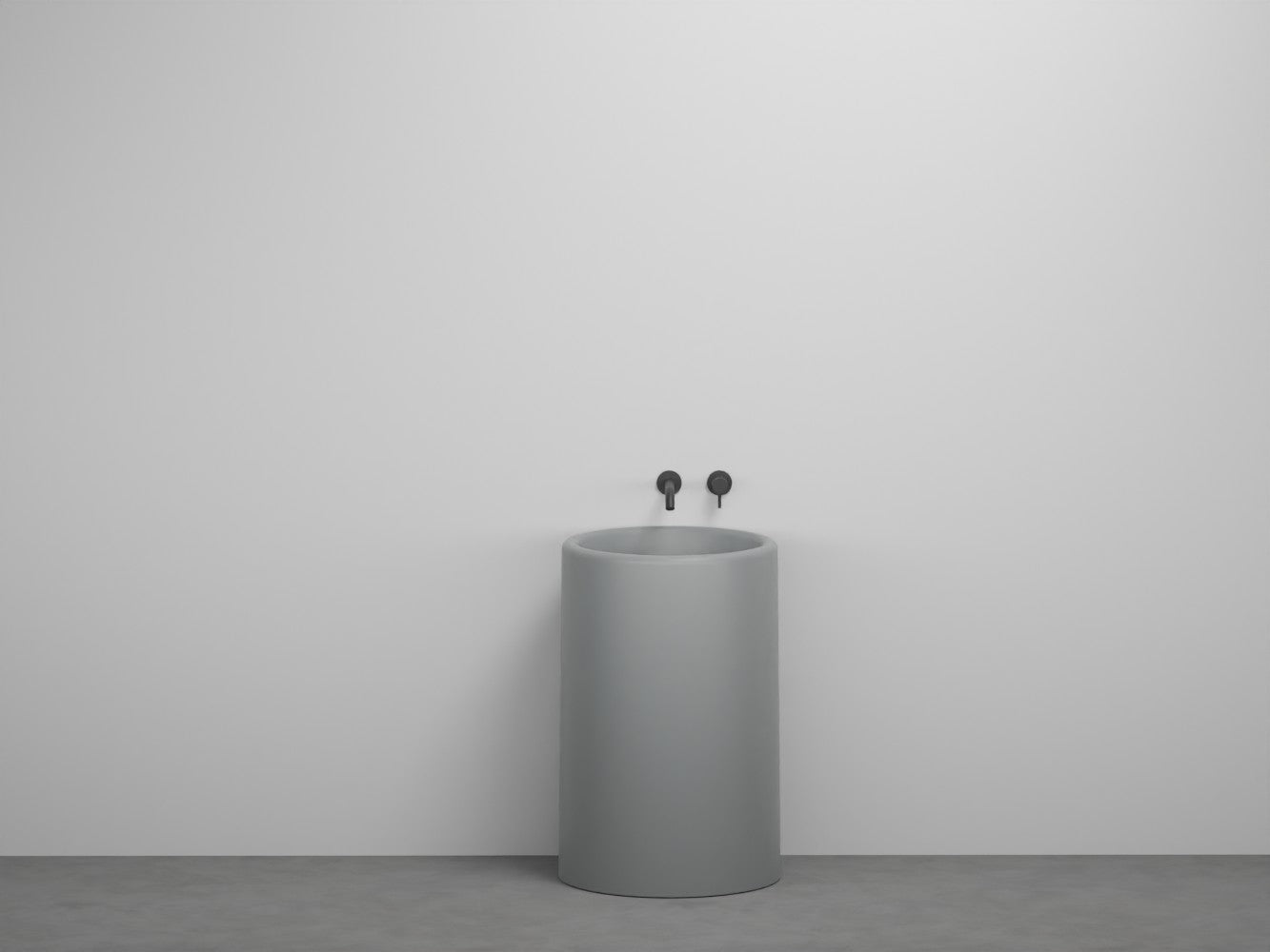# LAVABO FREESTANDING TONDO da 53cm ITACA- CIELO eleganza minimale con scarico a parete