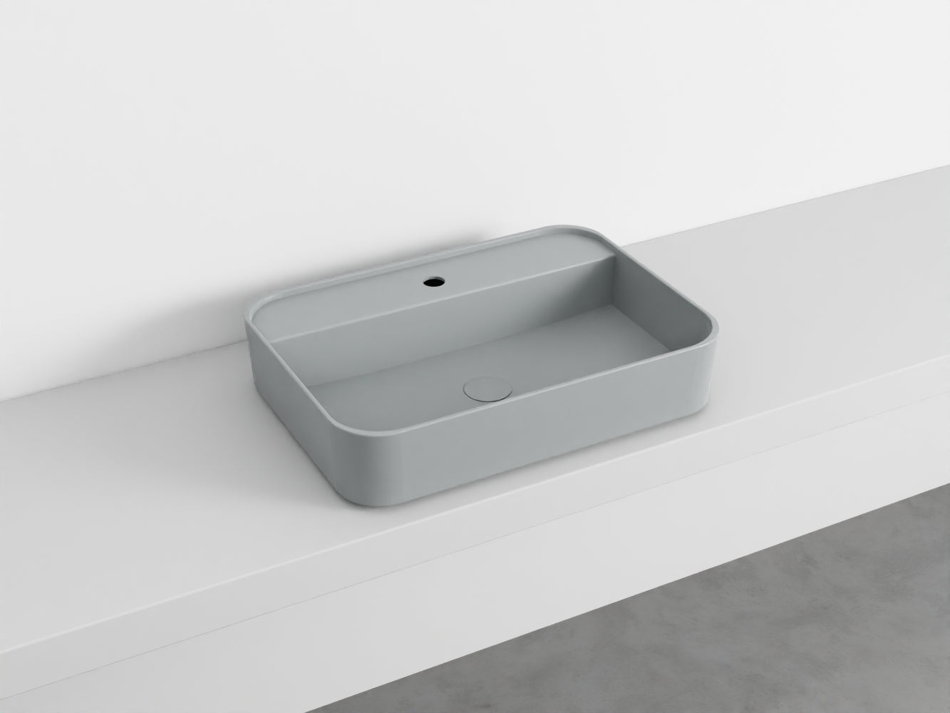 # LAVABO RETTANGOLARE da APPOGGIO MONOFORO SHUI COMFORT - CIELO lavandino sanitari in ceramica per bagno