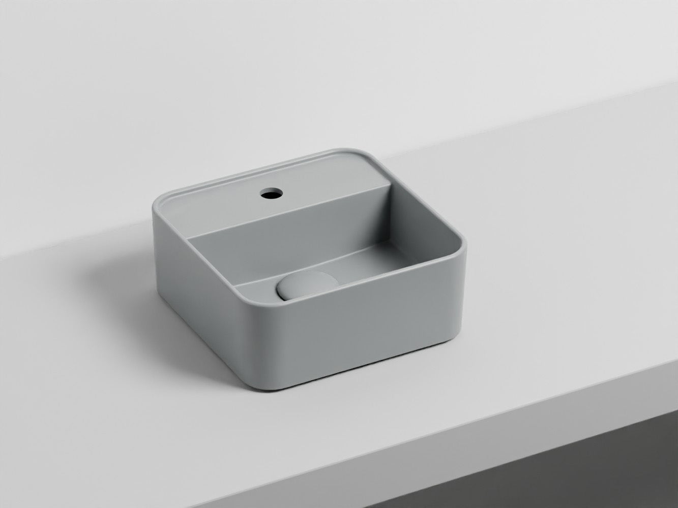# LAVABO LES PETITES QUADRATO MONOFORO 28 - CIELO lavandino bagno da appoggio compatto