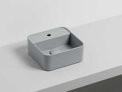 # LAVABO LES PETITES QUADRATO MONOFORO 28 - CIELO lavandino bagno da appoggio compatto