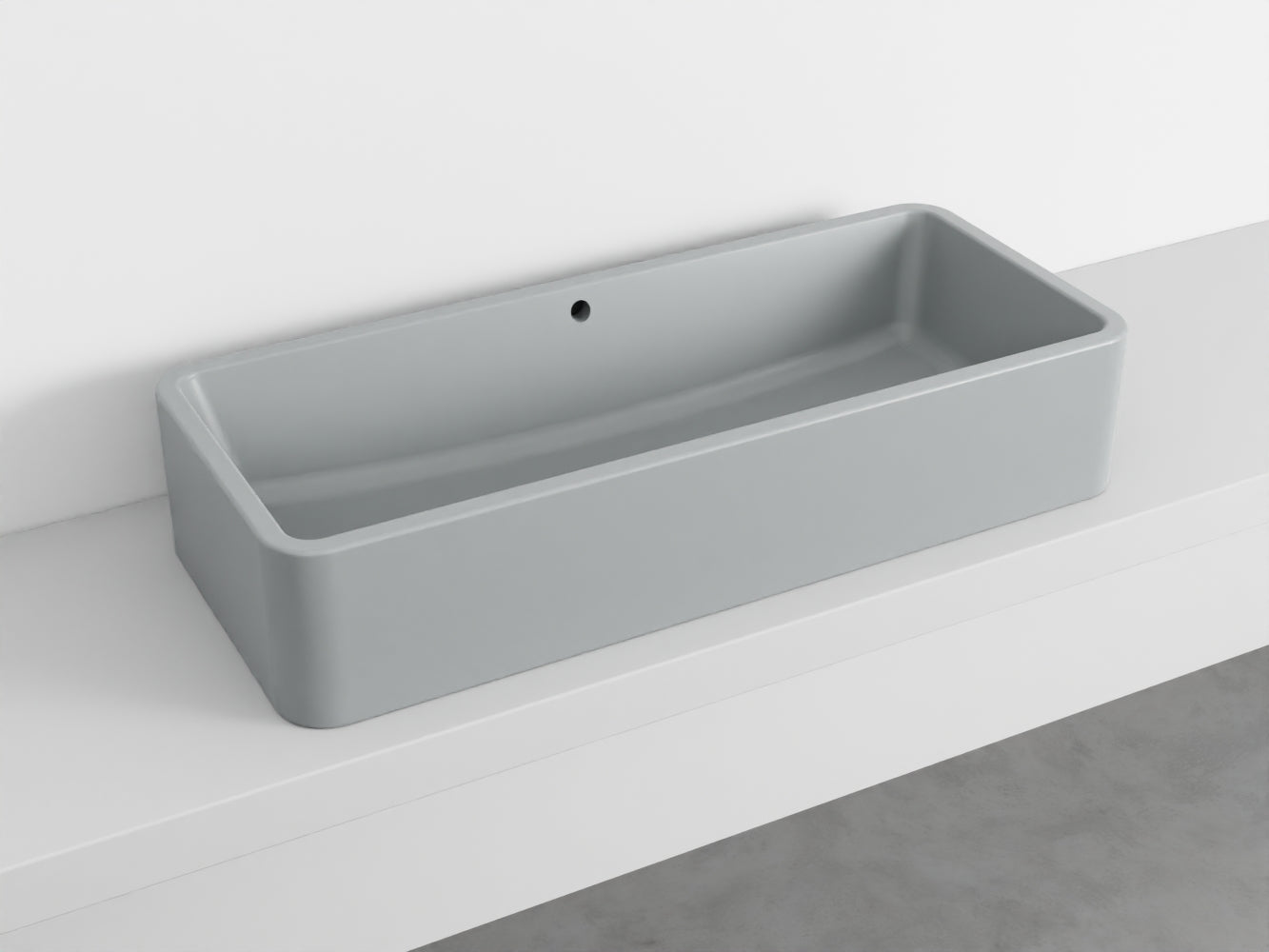 # LAVABO RETTANGOLARE da APPOGGIO 100x20H SHUI COMFORT - CIELO lavandino da appoggio in ceramica per bagno