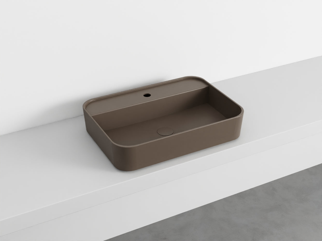 # LAVABO RETTANGOLARE da APPOGGIO MONOFORO SHUI COMFORT - CIELO lavandino sanitari in ceramica per bagno